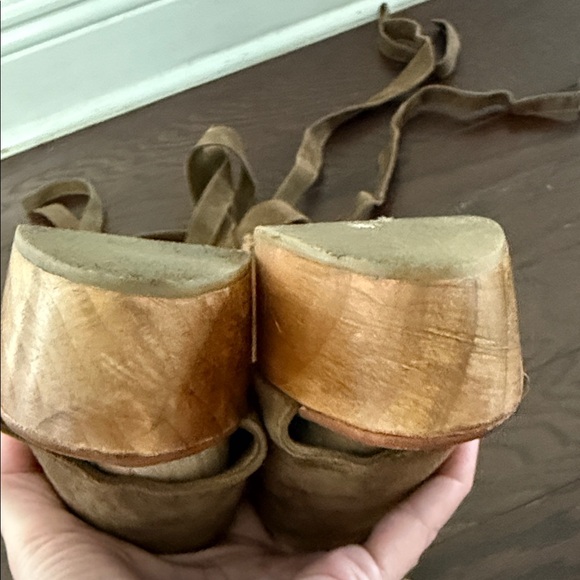 Free People Khaki Suede Lace-Up Platform Sandals - Picture 11 of 14